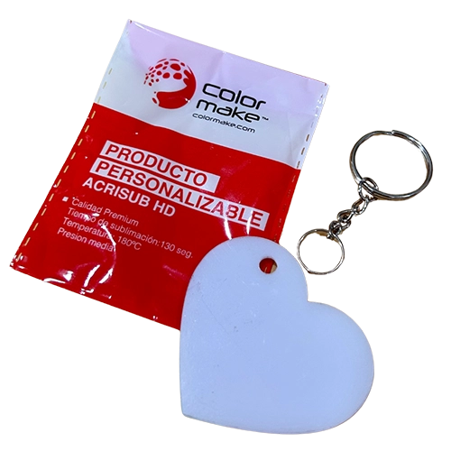 Llavero De Corazón De Acrílico Blanco