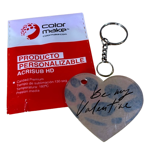 Llavero De Corazón De Acrílico Glaseado