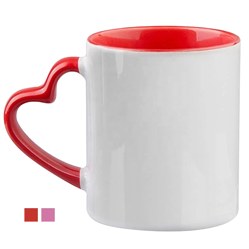 Taza Asa De Corazón Interior De Color 11 Oz