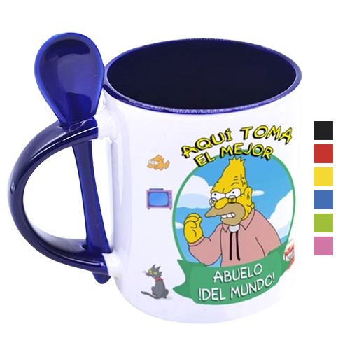 Taza Cucharita Interior De Color 11 Oz