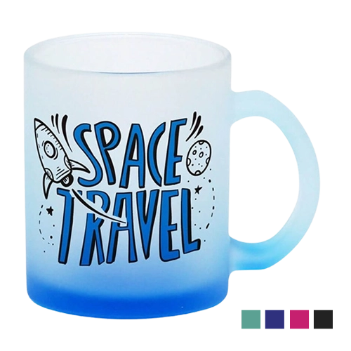Taza De Vidrio Fondo De Color 11 OZ