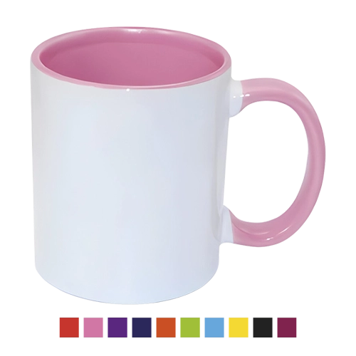 Taza Blanca Interior De Color 11 Oz