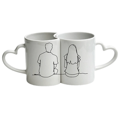 Tazas De Parejas Asa De Corazón 11 Oz
